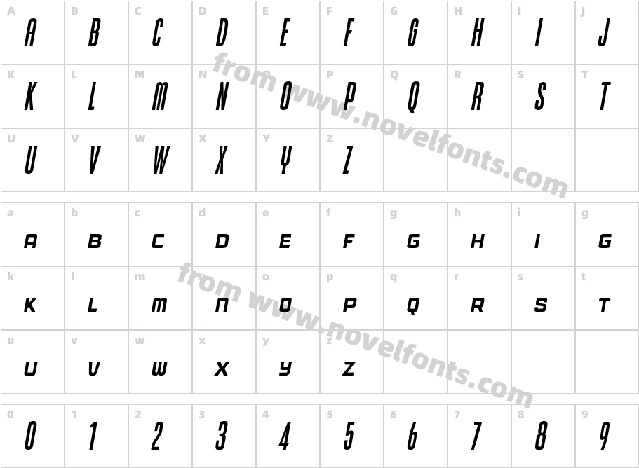 Cold Cuts Bold ItalicCharacter Map