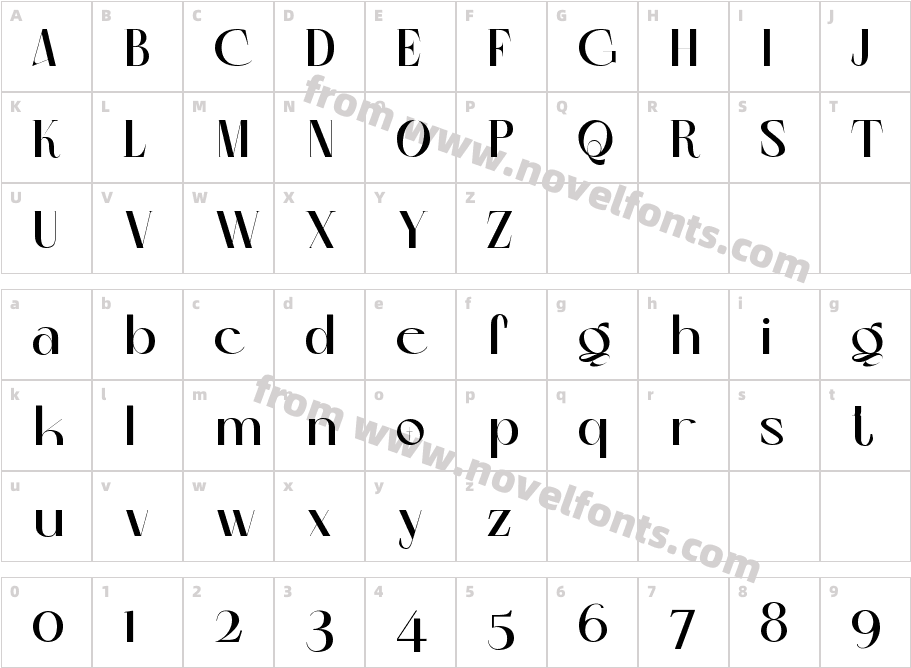 Colibre Bristole Pro BlackCharacter Map