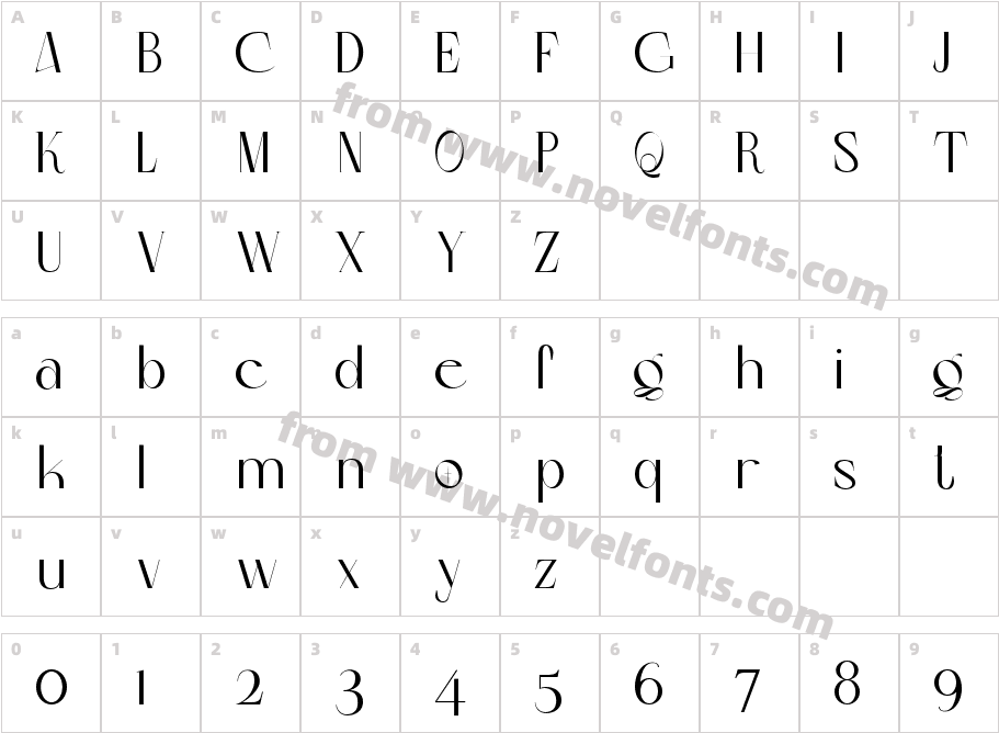 Colibre Bristole Pro MediumCharacter Map