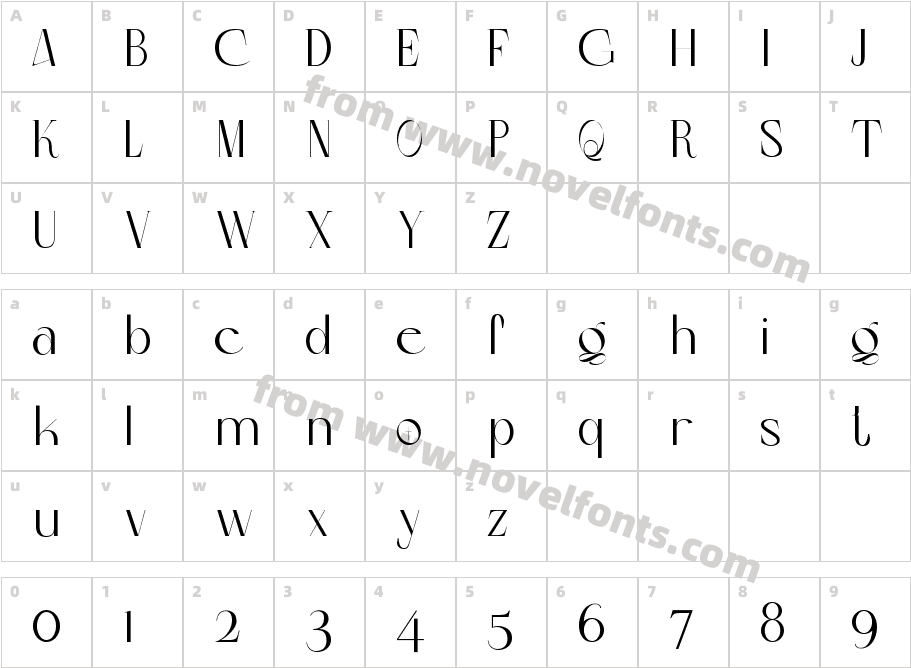 Colibre Bristole Pro RegularCharacter Map