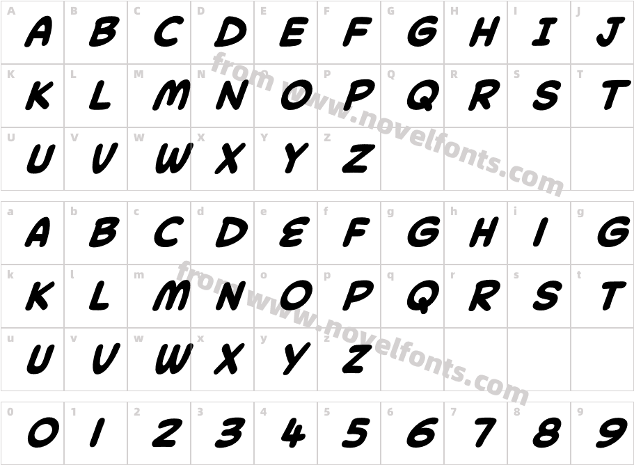 Collector Comic Bold ItalicCharacter Map