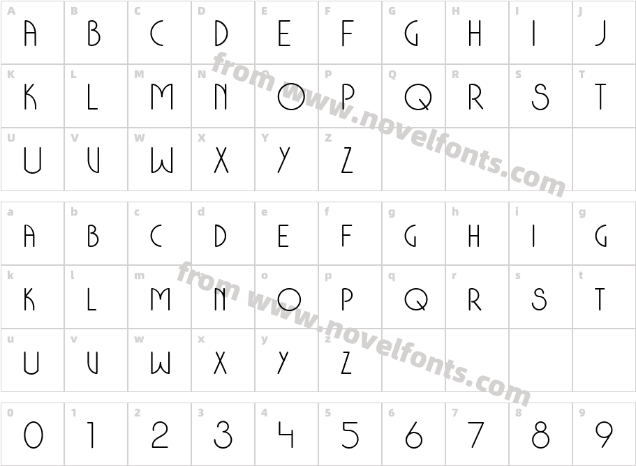 Colonia Deco Uppercase RegularCharacter Map