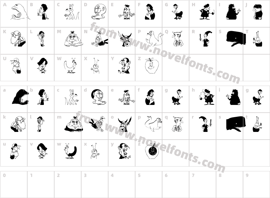 Comic CharsCharacter Map