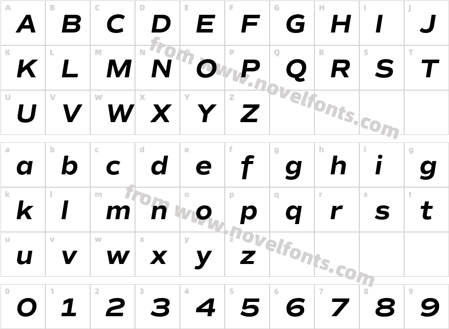 Commuters Sans Bold ItalicCharacter Map