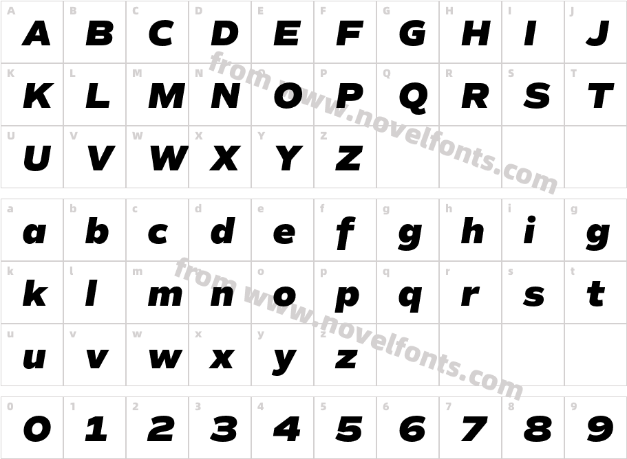 Commuters Sans Heavy ItalicCharacter Map