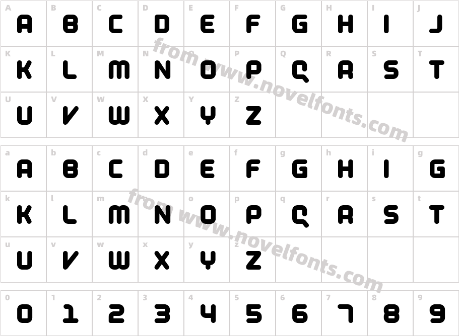 Compacity Extra CondensedCharacter Map