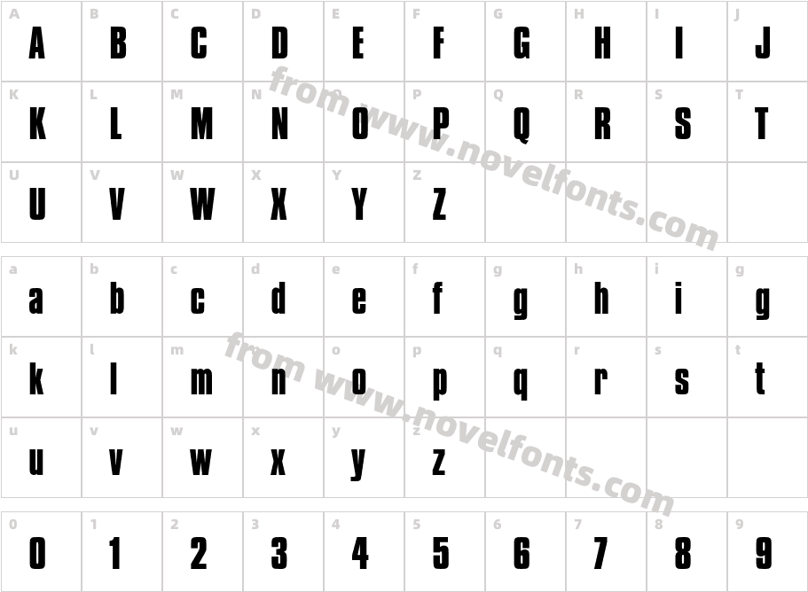 Compacta Bold PlainCharacter Map