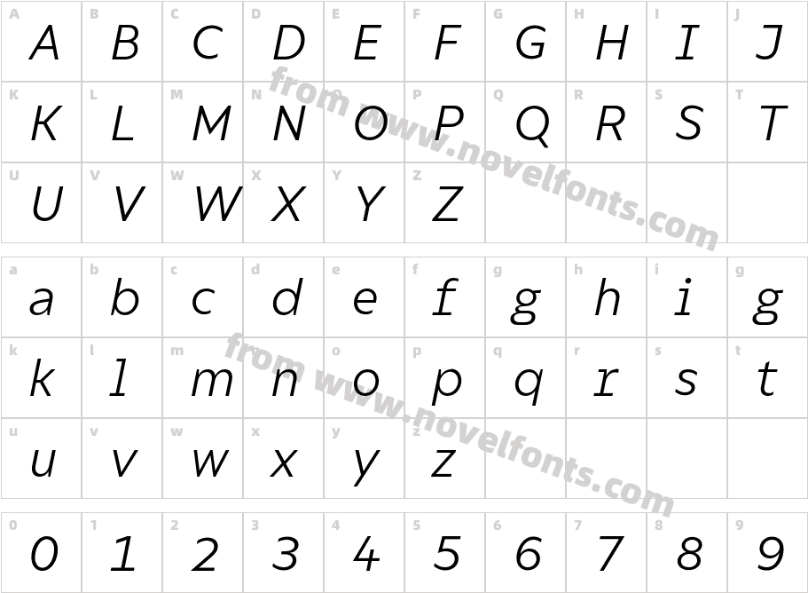 Compiler W05 Regular ItalicCharacter Map
