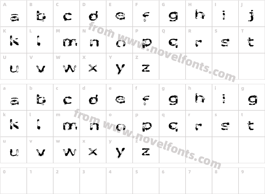 LikefontsintherainCharacter Map