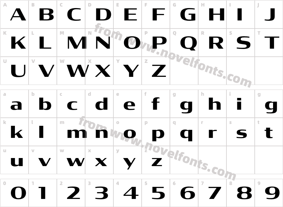 Condor Wide BoldCharacter Map