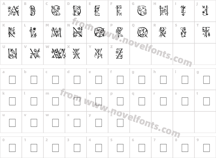 Lilith Initials MediumCharacter Map