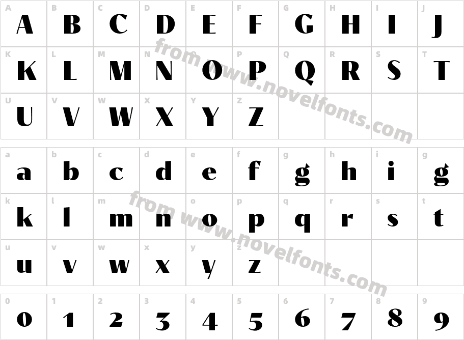 Contralto Small BlackCharacter Map