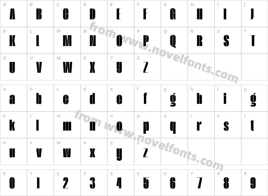 Cook SansgoryCharacter Map