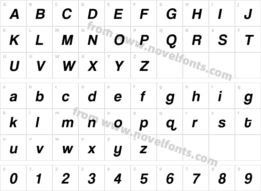 Coolvetica Rg ItalicCharacter Map
