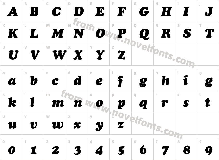 Cooper Black Std ItalicCharacter Map