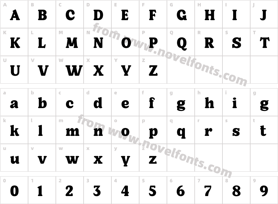 Cooperboy BoldCharacter Map