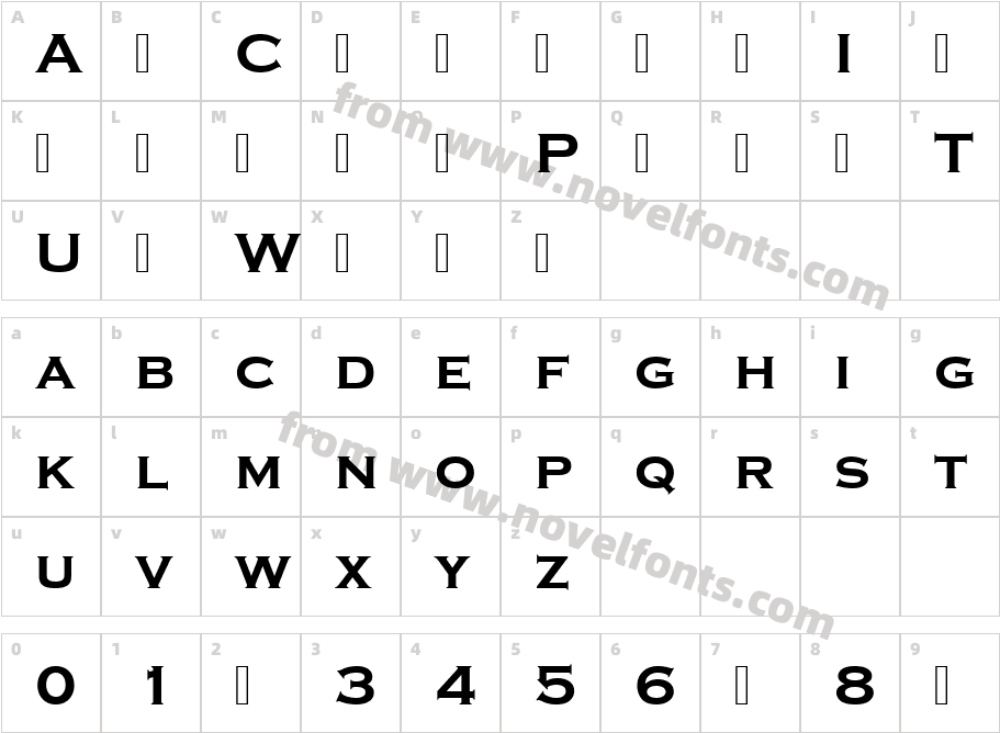 Copperplate BolCharacter Map