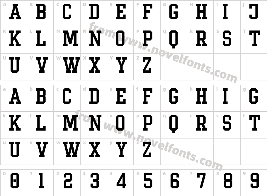 Limbus-BoldCondensedDemoCharacter Map