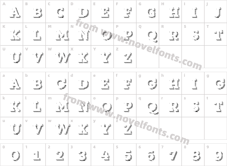 Core Magic W00 3D Line1Character Map