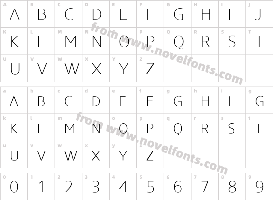 Core Sans NR W02 SC 25 X LightCharacter Map