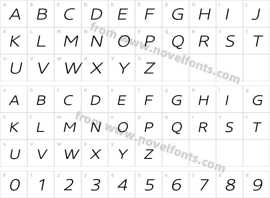 Core Sans NR W02 SC 33 X Lt ItCharacter Map