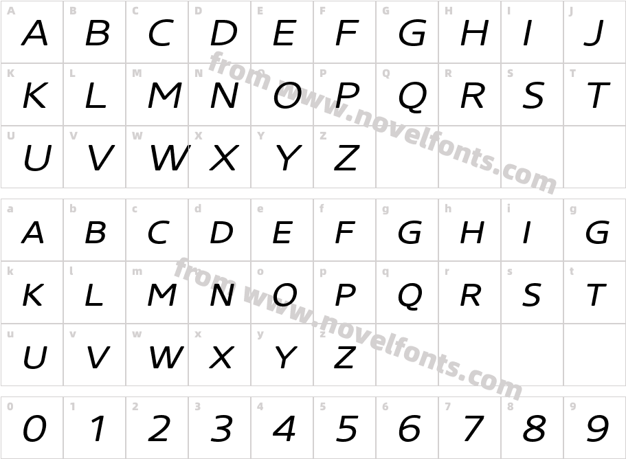 Core Sans NR W02 SC 43 X Rg ItCharacter Map
