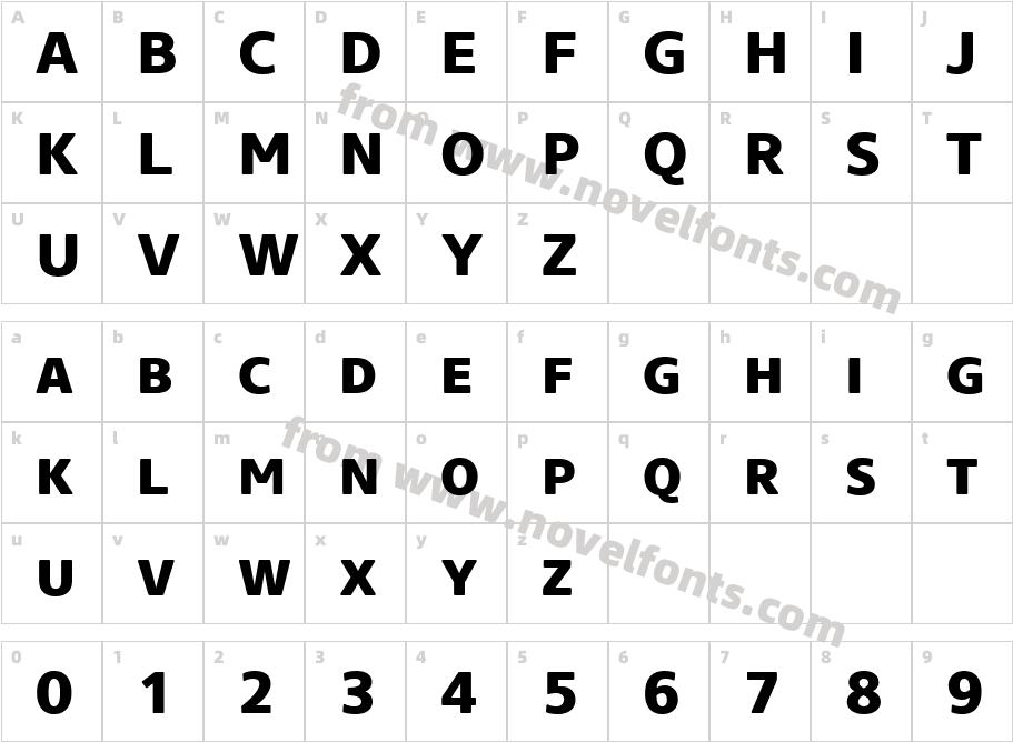Core Sans NR W02 SC 75 X BoldCharacter Map