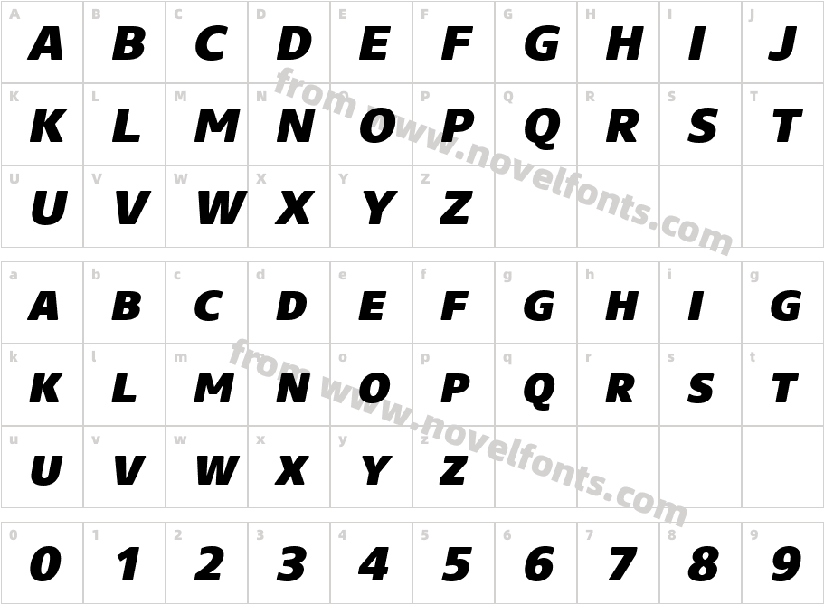 Core Sans NR W02 SC 85 Hv ItCharacter Map
