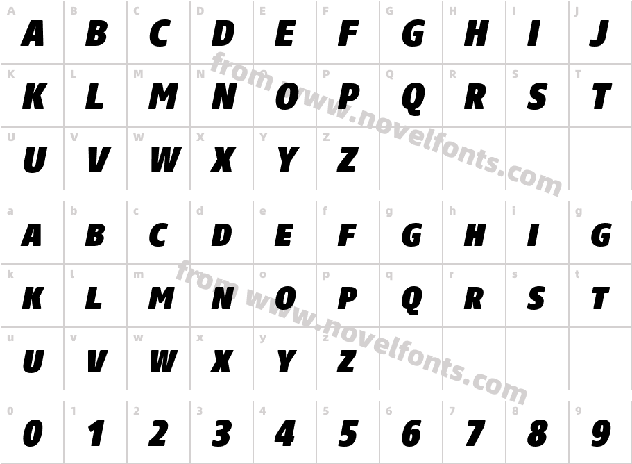 Core Sans NR W02 SC 97 Cn Blk ItCharacter Map