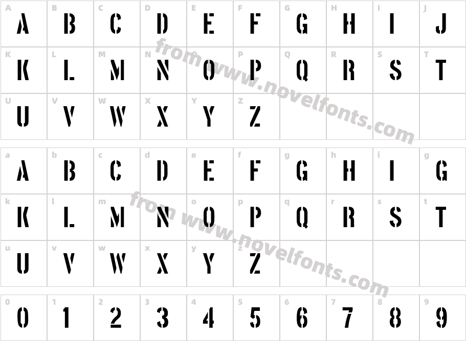 Corporal JNLCharacter Map