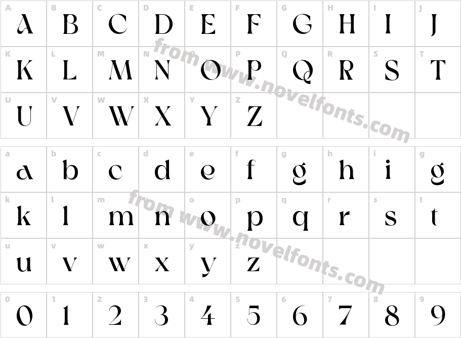 Crake MediumCharacter Map