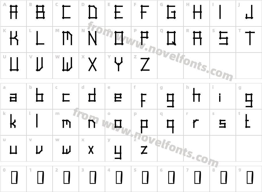 Linear ScriptCharacter Map