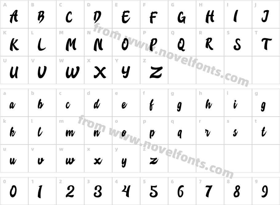 Creasi ScriptCharacter Map