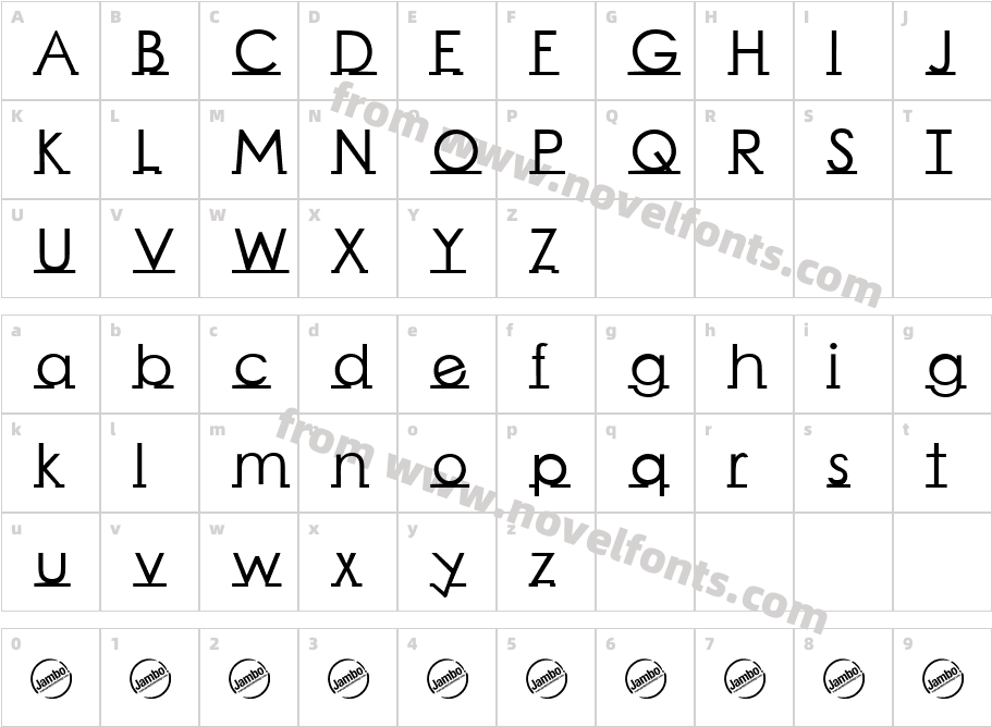 Linearmente-BoldCharacter Map