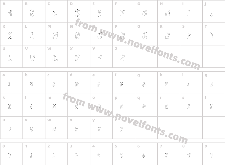 Creshex Brush OutlineCharacter Map