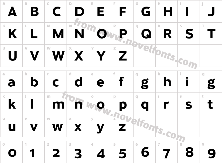Cresta BoldCharacter Map
