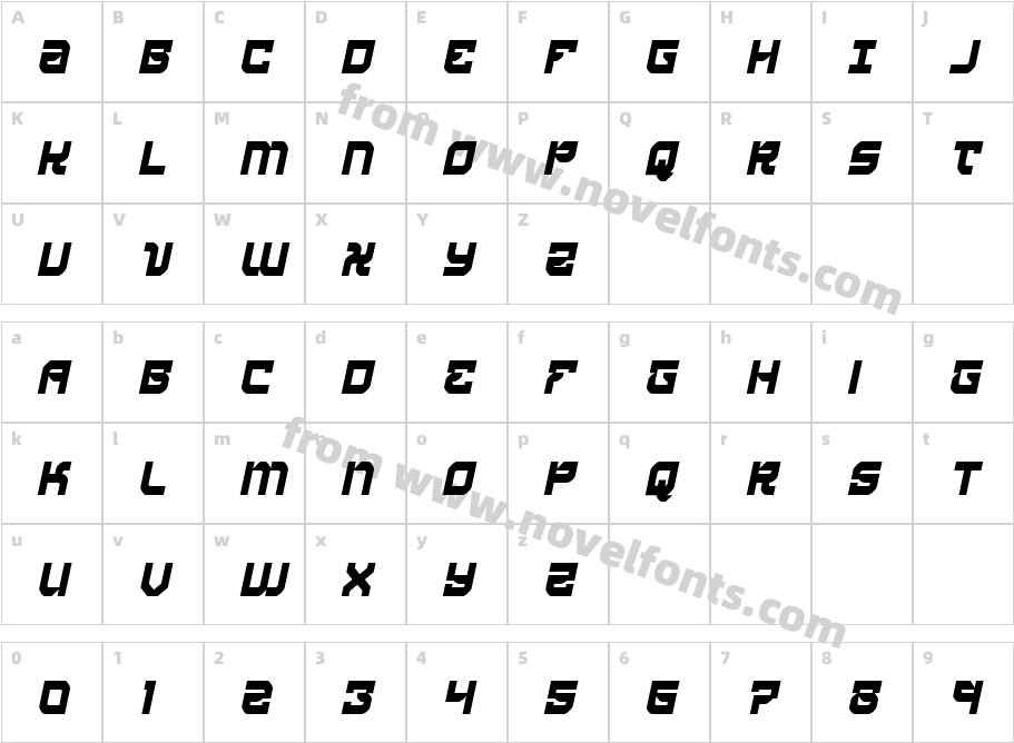 Crimson Destroyer Condensed ItCharacter Map