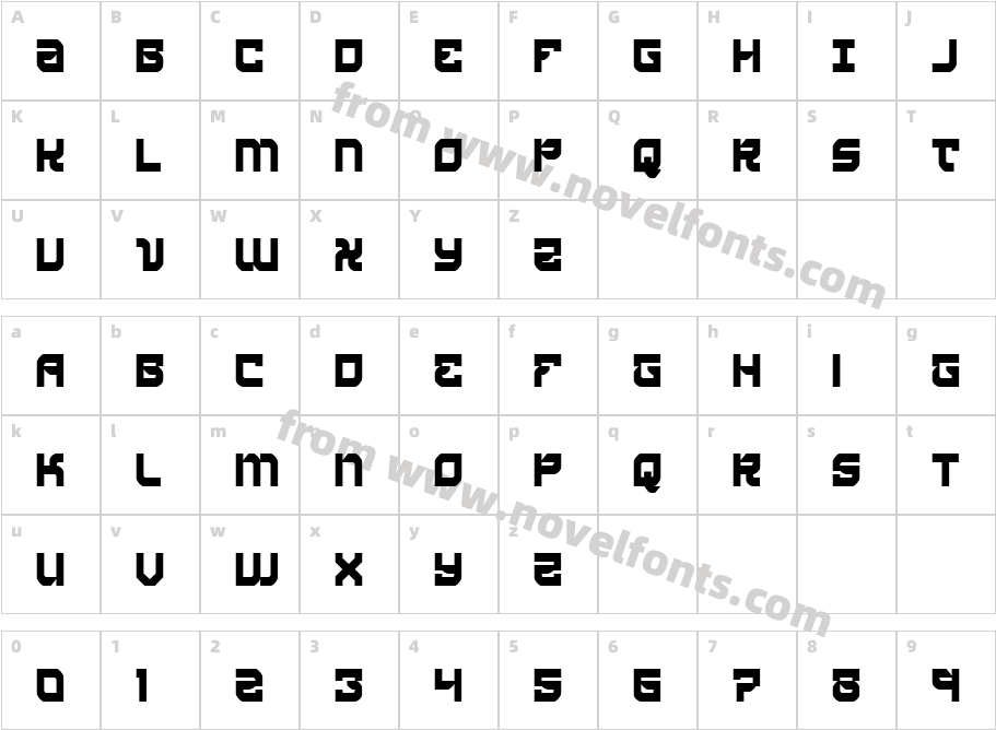 Crimson Destroyer CondensedCharacter Map