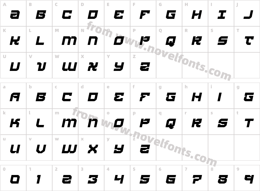 Crimson Destroyer ItalicCharacter Map