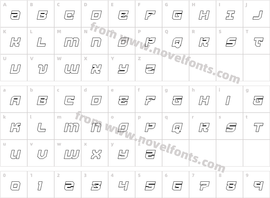 Crimson Destroyer Outline ItalCharacter Map