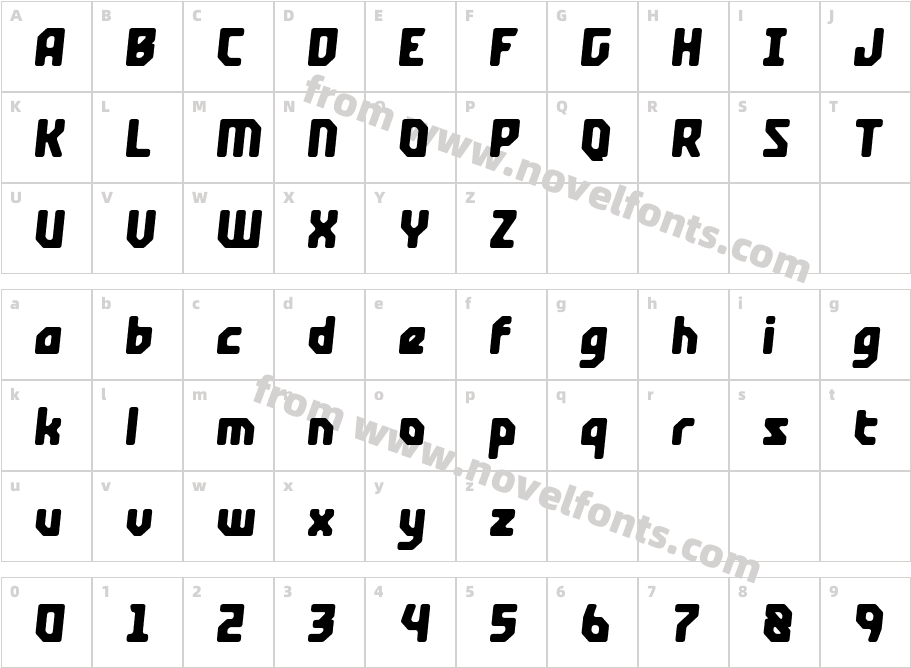 Crimstone Rounded ItalicCharacter Map