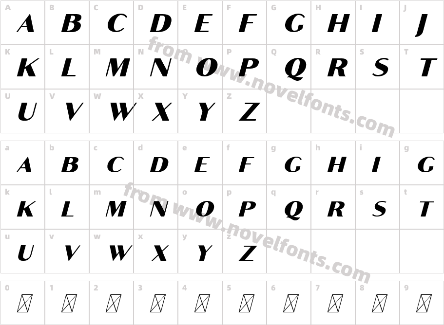 Croco Free ItalicCharacter Map