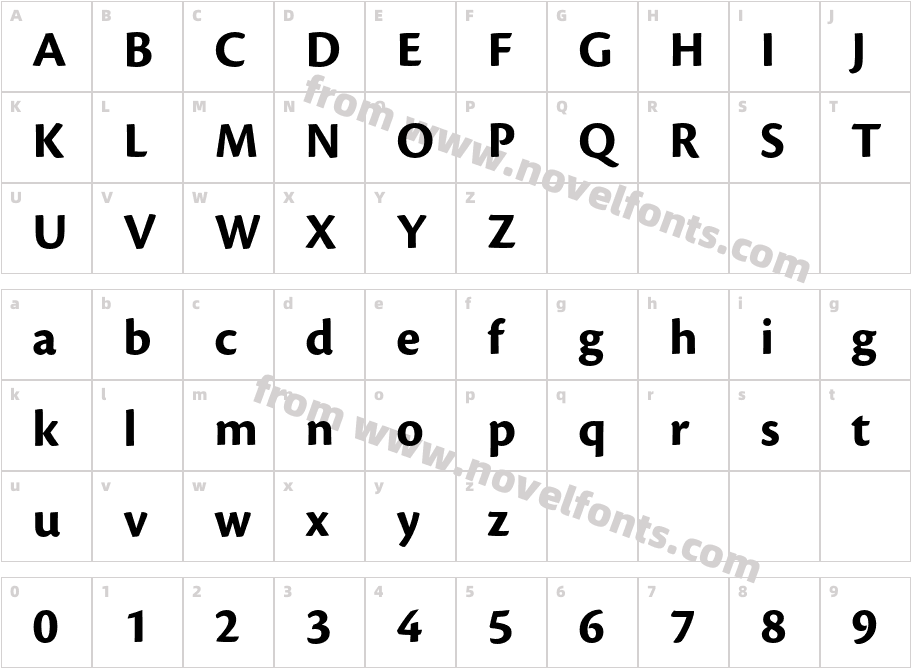 Cronos Pro Bold CaptCharacter Map