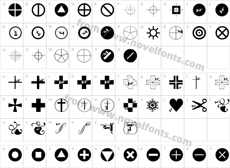 Crosses Circles EtcCharacter Map