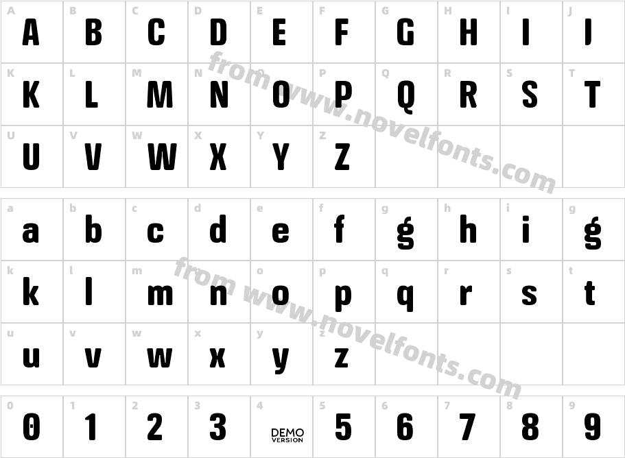 Crossfit Demo BoldCharacter Map
