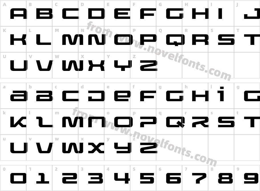 Crossfly Expanded DisplayCharacter Map