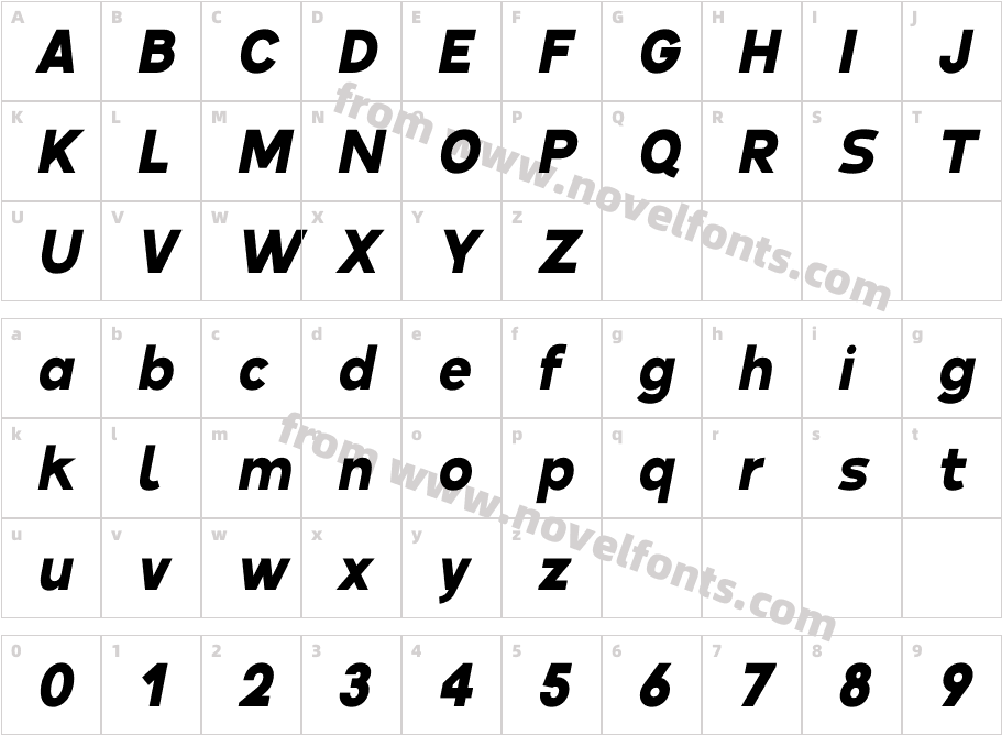 Crox Black Compact ItalicCharacter Map