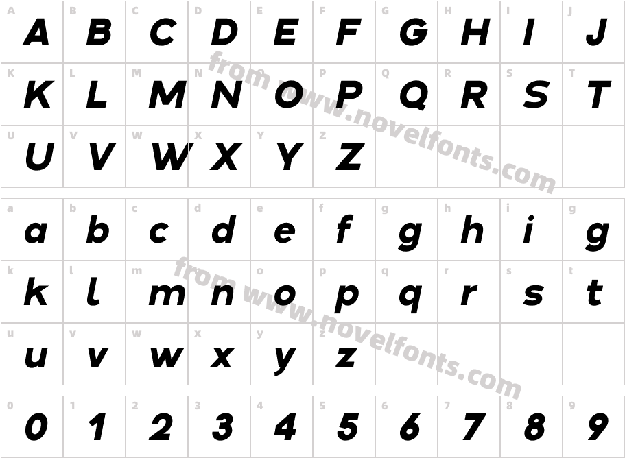 Crox Black ItalicCharacter Map