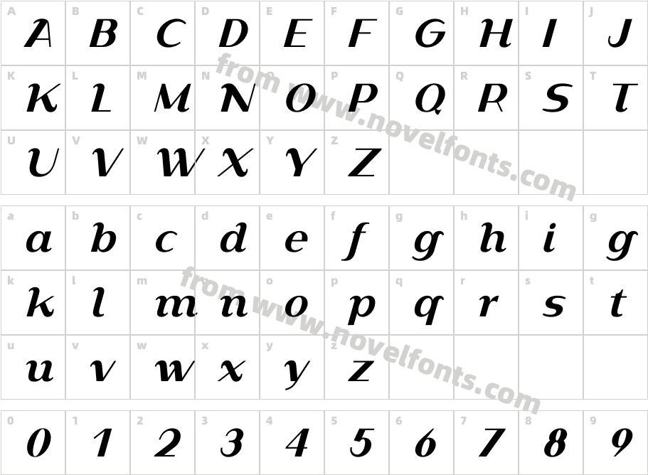 Crox Poster ItalicCharacter Map