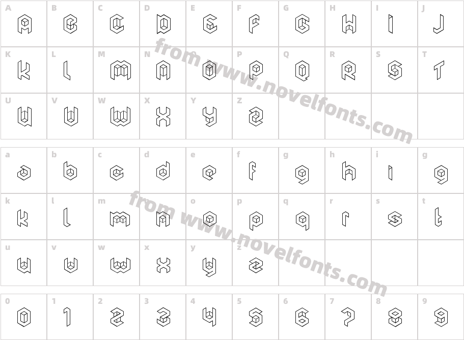 Cubic Trial ThinCharacter Map
